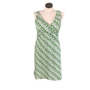 Spense Dress Sleeveless Sundress Womens 14 Green Summer V Neck Easter Fitted EUC